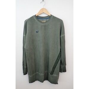Arena Icons Oversize Long Crew Sweatshirt Women's Large Sage Green Logo